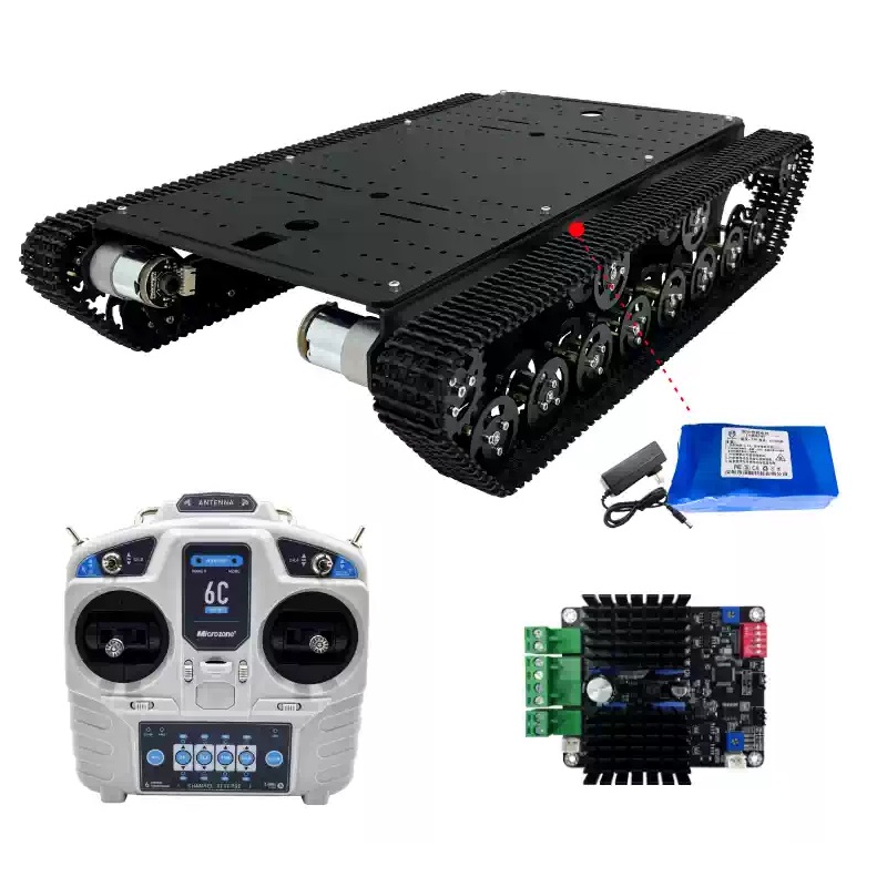 Kit de châssis de robot à chenilles 4 roues motrices et roues Mecanum