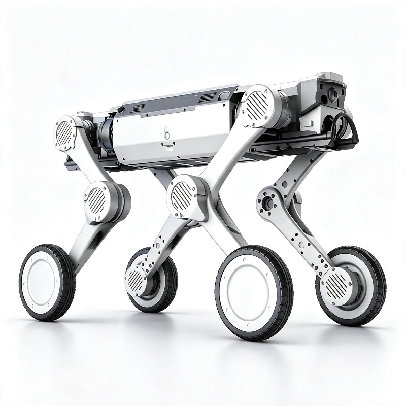 Chien robot d'inspection robuste à pattes sur roues